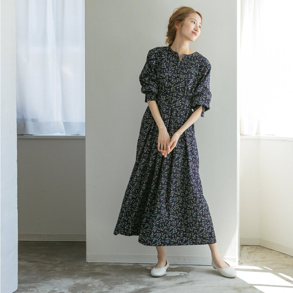 01_長袖_花柄ロングワンピース2023SSbouquet：ブーケ」【臨月 までOK