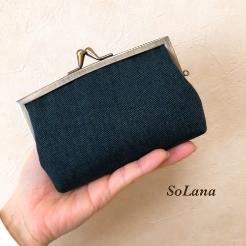 シンプル◇デニム◇親子がま口財布 小銭入れ・コインケース SoLana