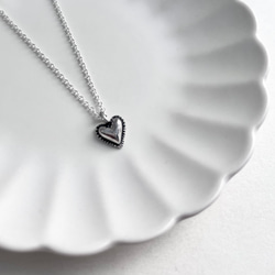 シルバー９２５ハンドメイドアクセサリー3点 アンティークハート ネックレス シルバー925 チェーン45