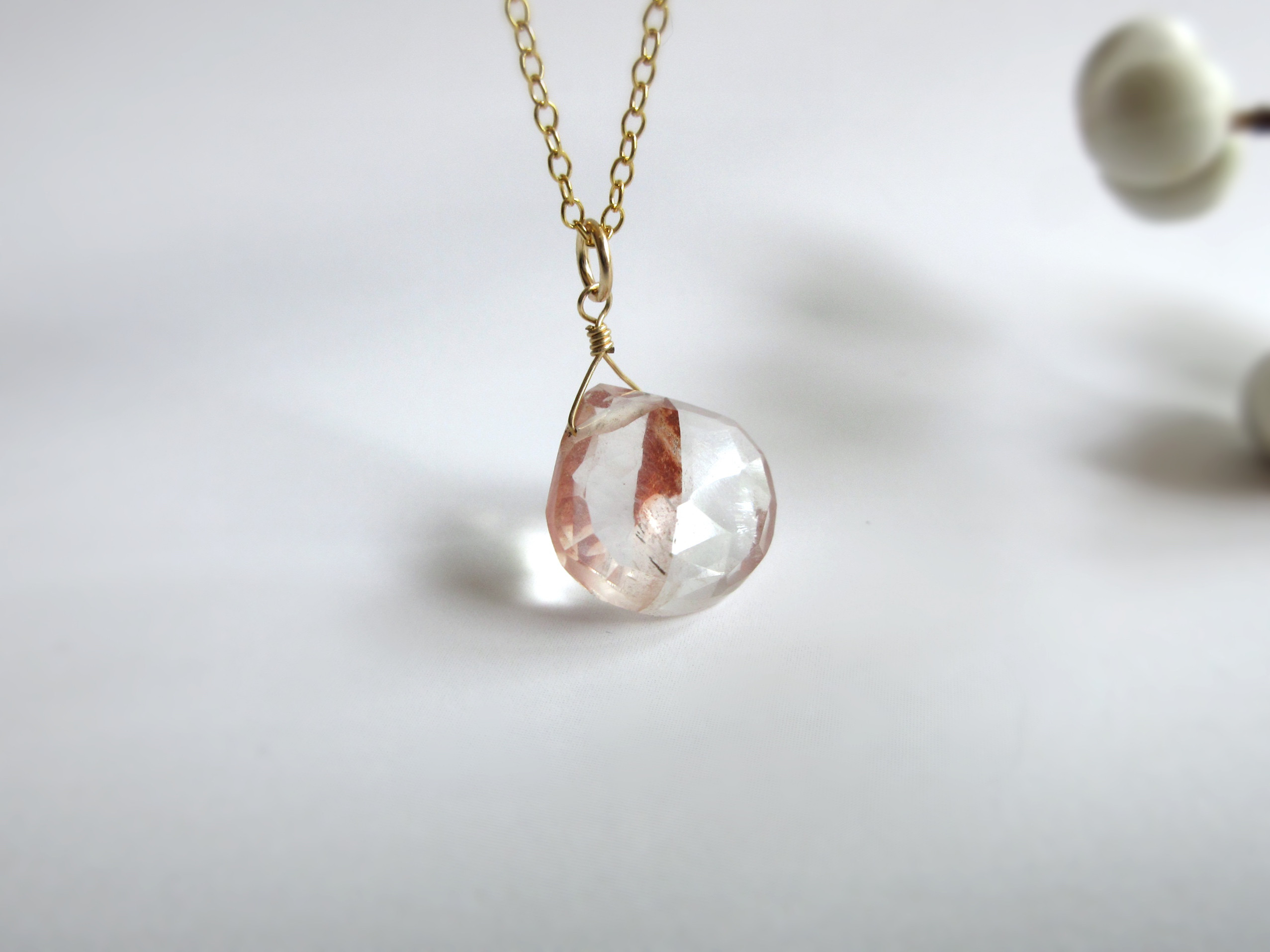 【希少】13mm「コッパールチルクォーツ」14kgfネックレス