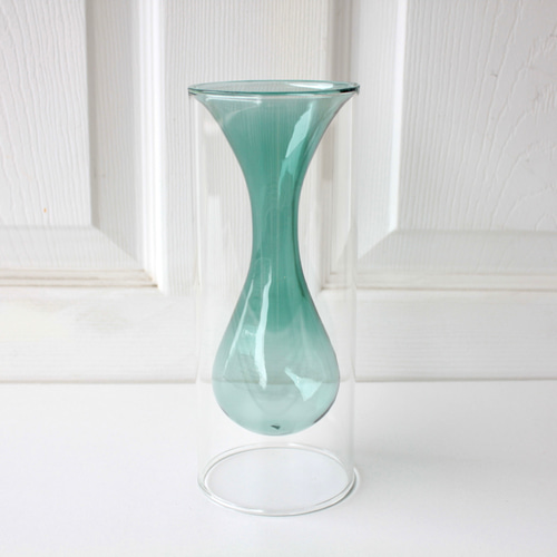 特集掲載！【花瓶セット】アザミとオリーブのガラスの花瓶に造花の