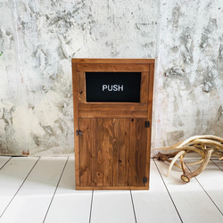 【PUSH】ウッドダストボックス  700×400  インナーゴミ箱付45ℓゴミ袋対応 インダストリアル家具 8枚目の画像