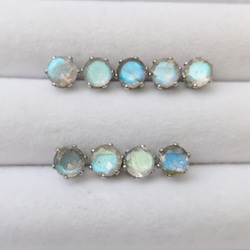 5mm 宝石質✨ラブラドライトAAA－✨ファセットカットピアス／ノンホールピアス 【金属アレルギー対応】AP-＃69 8枚目の画像