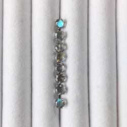 5mm 宝石質✨ラブラドライトAAA－✨ファセットカットピアス／ノンホールピアス 【金属アレルギー対応】AP-＃69 7枚目の画像
