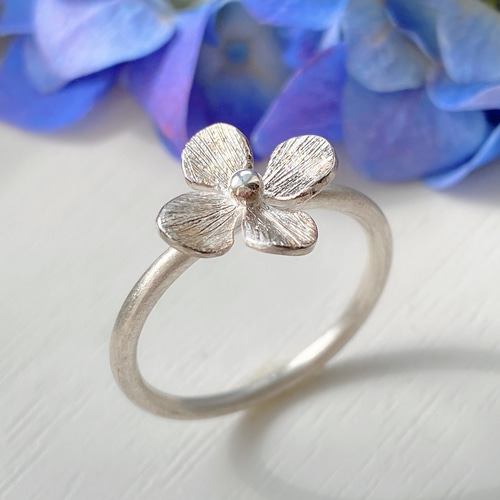 ○オープンリング○シルバー925／ちいさな花のリング | iichi