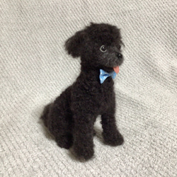 羊毛フェルト　プードル　ブラック　犬　いぬ　ハンドメイド　イヌ 4枚目の画像