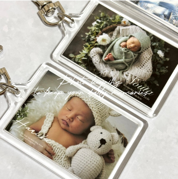 写真入りキーホルダー/両面タイプ/写真のみ◎/七五三/記念写真/ニューボンフォト/個包装/プチギフト 7枚目の画像