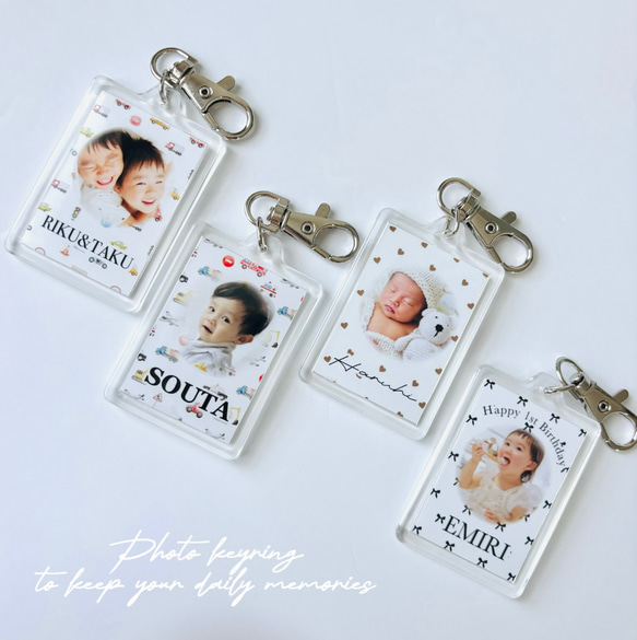 写真入りキーホルダー/両面タイプ/写真のみ◎/七五三/記念写真/ニューボンフォト/個包装/プチギフト 4枚目の画像