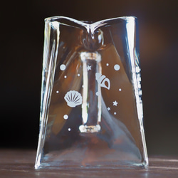 【ティーセット3点】貝殻 ガラスティーカップ＆ソーサー2個＋ティーポットスクエアタイプ 1個 7枚目の画像