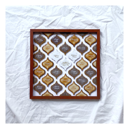 席札で作る結婚証明書 ランタンタイル コラベルタイル 席札 席次表・席  