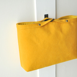 コットンキャンバスのバッグインバッグ 帆布 マスタード からし ブルー ネイビー 紺 カーキ グリーン 3枚目の画像