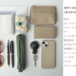 コットンキャンバスのバッグインバッグ 帆布 マスタード からし ブルー ネイビー 紺 カーキ グリーン 13枚目の画像