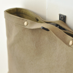 コットンキャンバスのバッグインバッグ 帆布 マスタード からし ブルー ネイビー 紺 カーキ グリーン 9枚目の画像