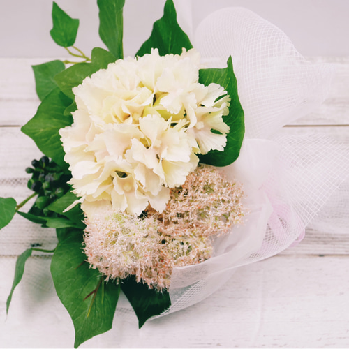 スモークツリー　+紫陽花付け足し　ラッピング スモークツリー +紫陽花付け足し ラッピング