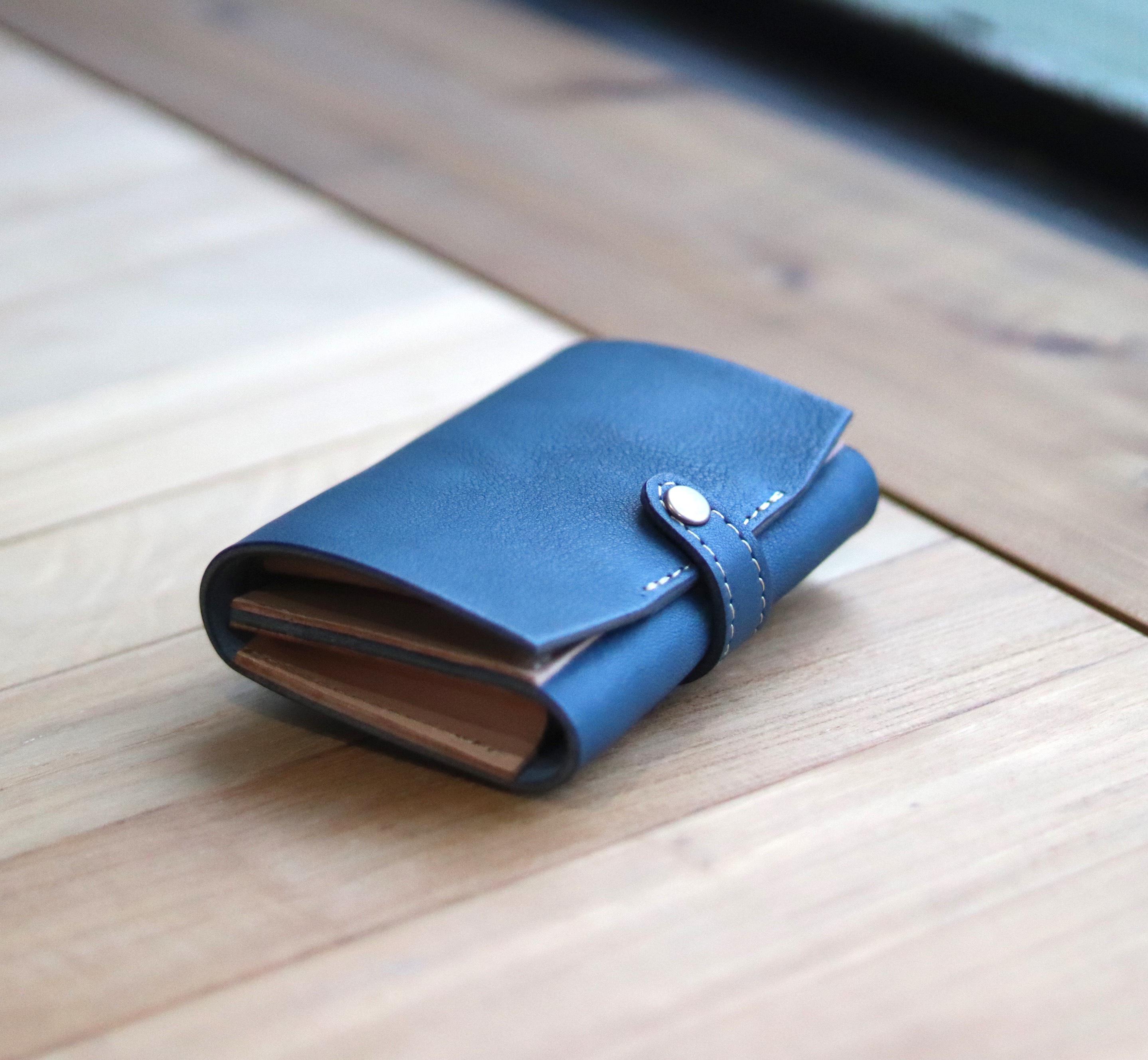 コンパクト財布　CHODOEE ブルー（栃木レザー）