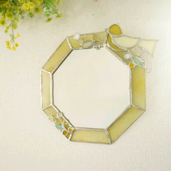 ステンドグラス☆スクエア型の鏡　ハンドメイド オリジナルステンドグラス『和ガラスの鏡（レース）』 | shop煌LaLa