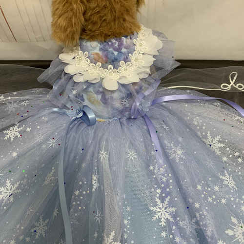 犬　わんちゃん用　ロングドレス　ドレス　ブルー 犬猫うさちゃん 大切な日にはスペシャルなドレスを♡ 人気カラー