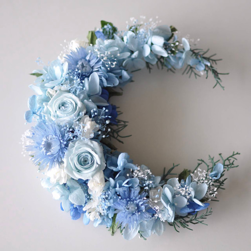 受注制作 ～青いリース～ リース はなさか兄さん 通販 11909500
