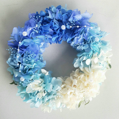 受注制作 ～青いリース～ リース はなさか兄さん 通販 11909500