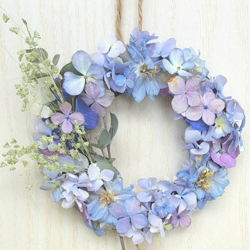 受注制作 ～青いリース～ リース はなさか兄さん 通販 11909500