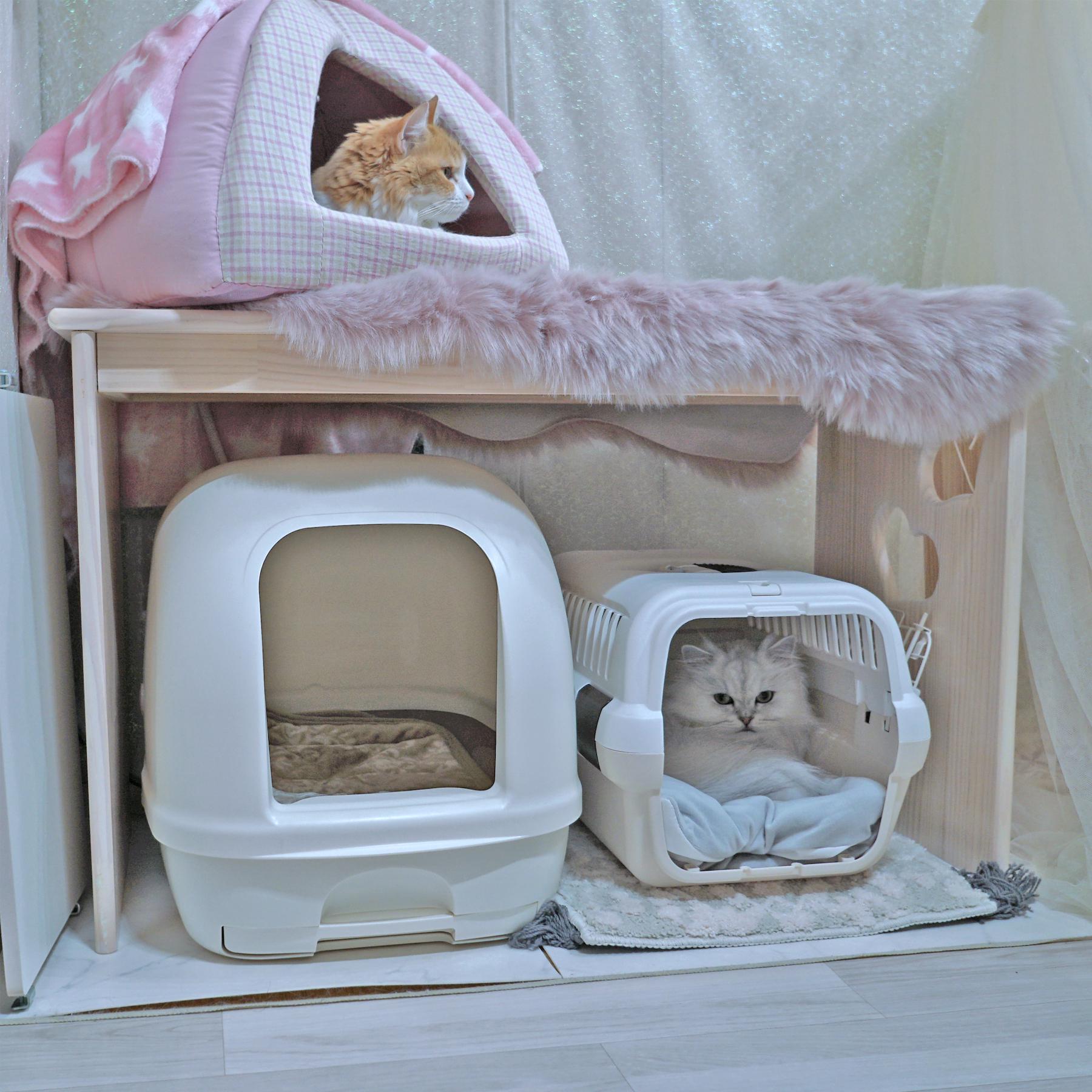 Two Hearts 2in 猫トイレカバー奥行400mm
