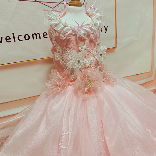 犬猫うさちゃん服 まるで妖精‍♂️ピンクのロング丈ドレス