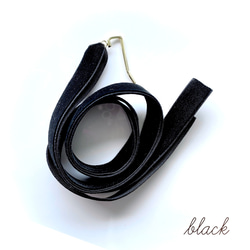 ♥️500【ブラック】ベロアリボンのポニーフック 2枚目の画像