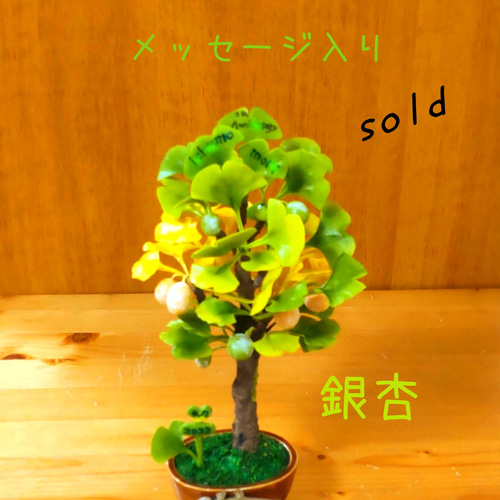 イチョウのアート盆栽