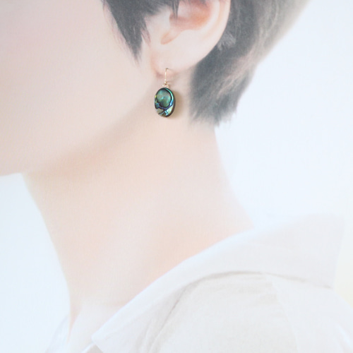 天然石☆アバロンシェル☆バタフライモチーフのピアス14kgf 0_2bf5ff5485a57b9335f6e8abdd7e