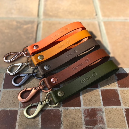 クレア様 エルメス　オレンジ レザー フリンジ キーホルダー HERMES - HERMES エルメス カルメン キーリング キーホルダー