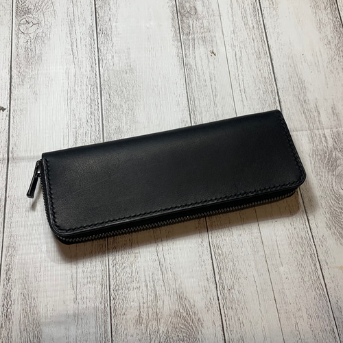 受注製作】レザーラウンドファスナーペンケース ペンケース