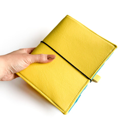 B6 サイズ システム手帳カバートラベラーズノートカバー手帳カバー合皮レザー黄色 1枚目の画像