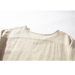 リネン半袖シャツ　Tシャツ　リネントップス　麻　ゆとり　麻色　ベージュ ＃12254BE 7枚目の画像