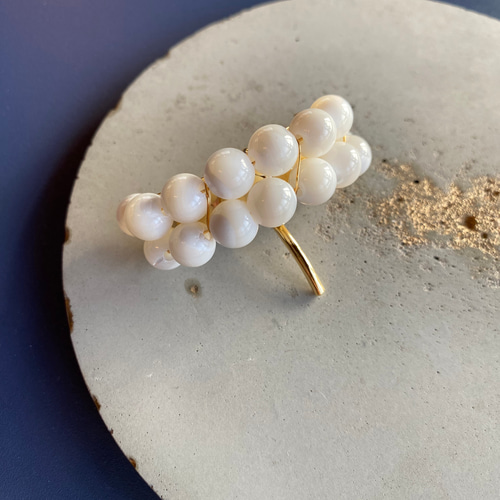 マザーオブパール ポニーフック 天然石 ヘアーアクセサリー ポニー 