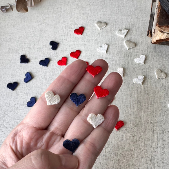ハート「LOVE」（レッド）/ 3枚セット/刺繍アイロンワッペン 13枚目の画像