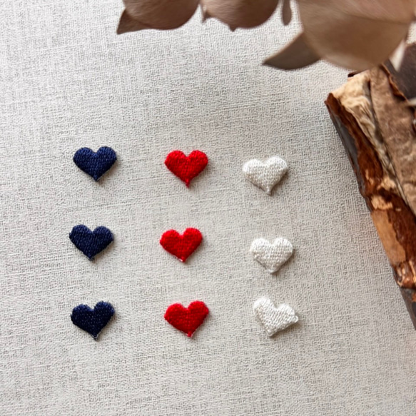 ハート「LOVE」（レッド）/ 3枚セット/刺繍アイロンワッペン 11枚目の画像