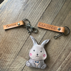 可愛兔兔仔  純牛皮鑰匙款- 刻名字 第2張的照片