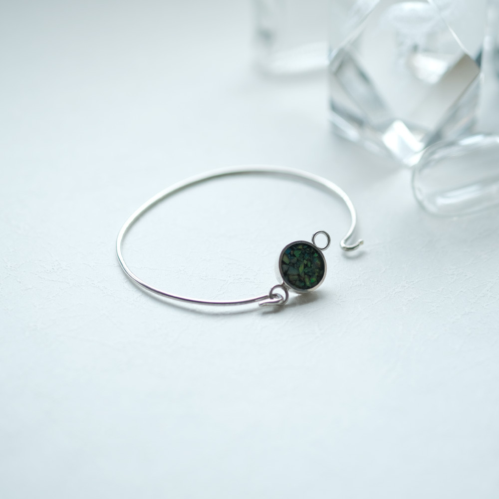 オパール 銀河 フック バングル シルバー925