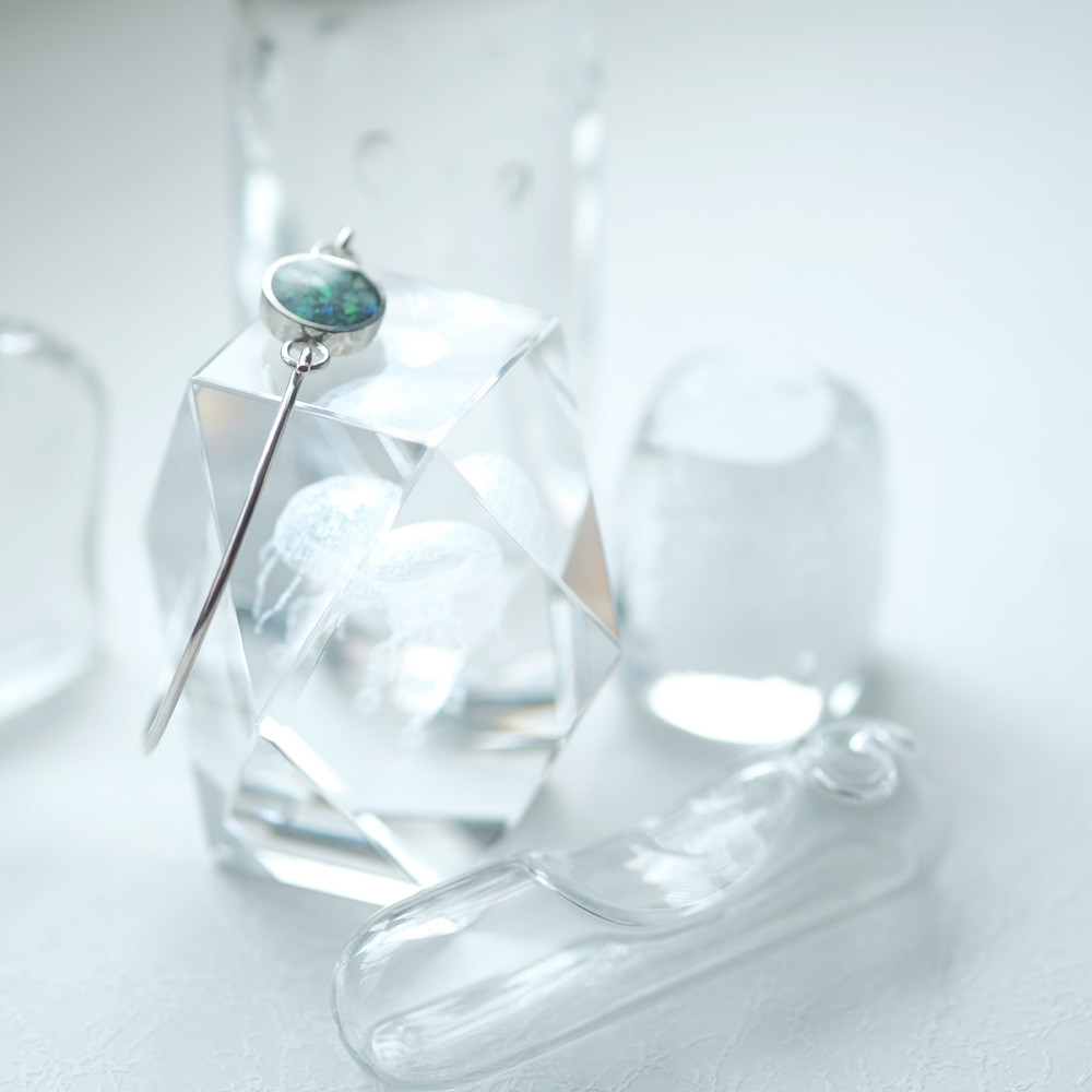 オパール 銀河 フック バングル シルバー925