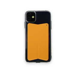 iPhone11 ケース スマホスタンド スマホグリップ マグネット内蔵 折りたたみ式 ワイヤレス充電対応 オレンジ 19枚目の画像