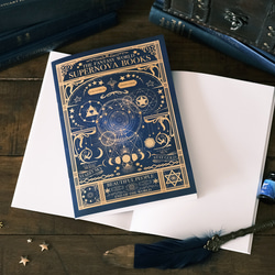 魔法の本のようなノート "空想天体古書I・月の満ち欠け" ノート / 星 月 2枚目の画像