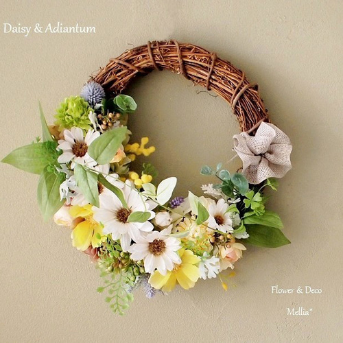 小花たっぷりのリース アーティフィシャルフラワー 造花 造花