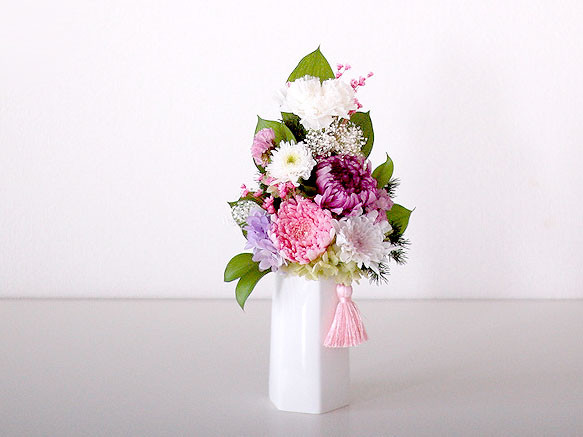 【仏花】再販6・2色の輪菊で彩るお供え花【供花】 1枚目の画像