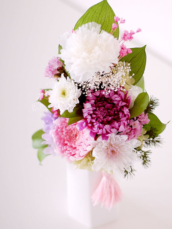【仏花】再販6・2色の輪菊で彩るお供え花【供花】 2枚目の画像