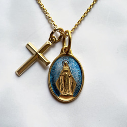 再販【フランス・奇跡のメダイ教会正規品】 ブルーゴールドメダイ＋