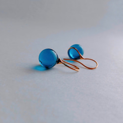 免運費 [客製] 玻璃耳墜，藍色 第1張的照片