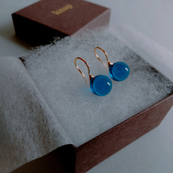 免運費 [客製] 玻璃耳墜，藍色 第2張的照片