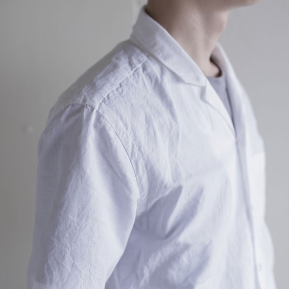 cotton/linen open collar shirts コットンリネンオープンカラーシャツ 6枚目の画像