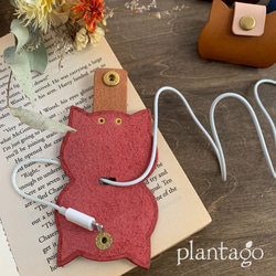 【本革】ねこ型コードホルダー 4枚目の画像