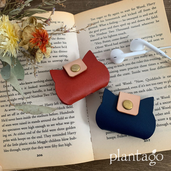 【本革】ねこ型コードホルダー 5枚目の画像